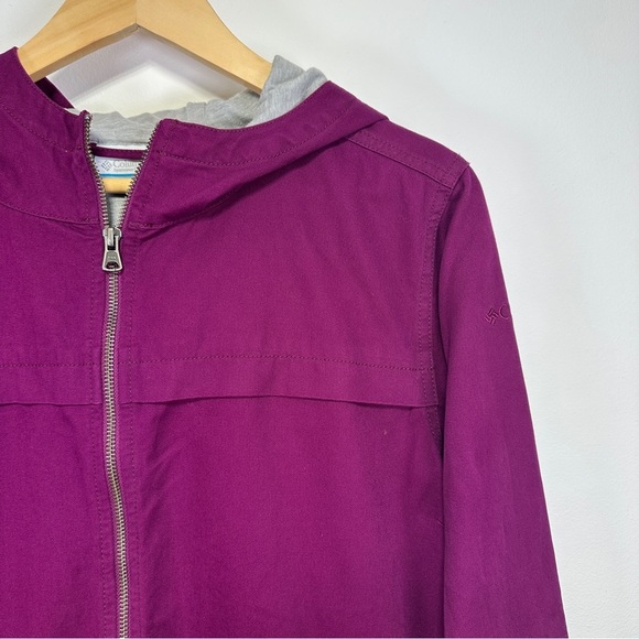 Columbia Purple Hooded Canvas Utility Jacket | Size L | 100% Cotton - Picture 3 of 6